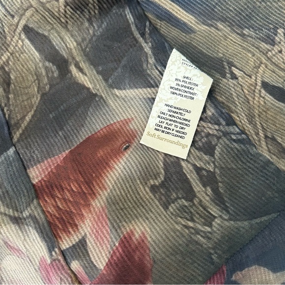 Soft Surroundings Tea Garden Open Front Waterfall Cardigan Topper Plus Size - Picture 9 of 13